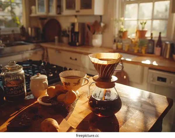 Brewing a Cup of Coffee in the Morning