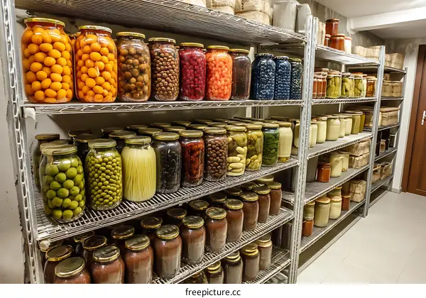 Preserved Food Storage in a Cellar