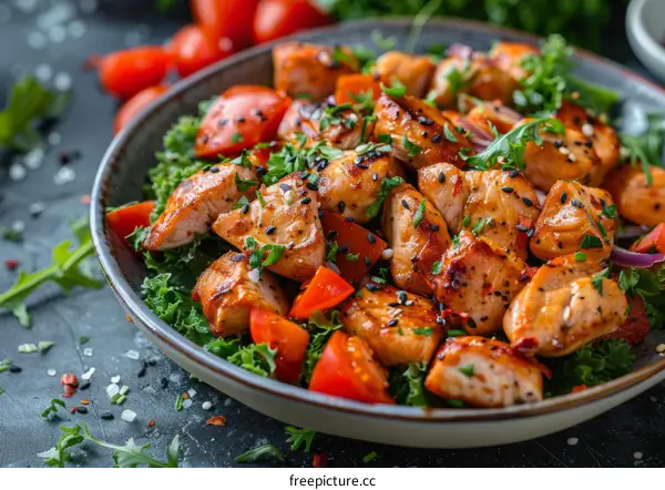 Chicken Teriyaki with Kale and Tomatoes