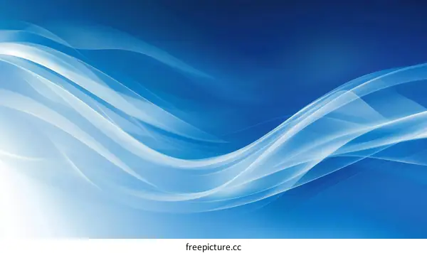 Abstract Blue and White Flowing Lines Design