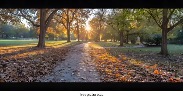 The golden autumn path
