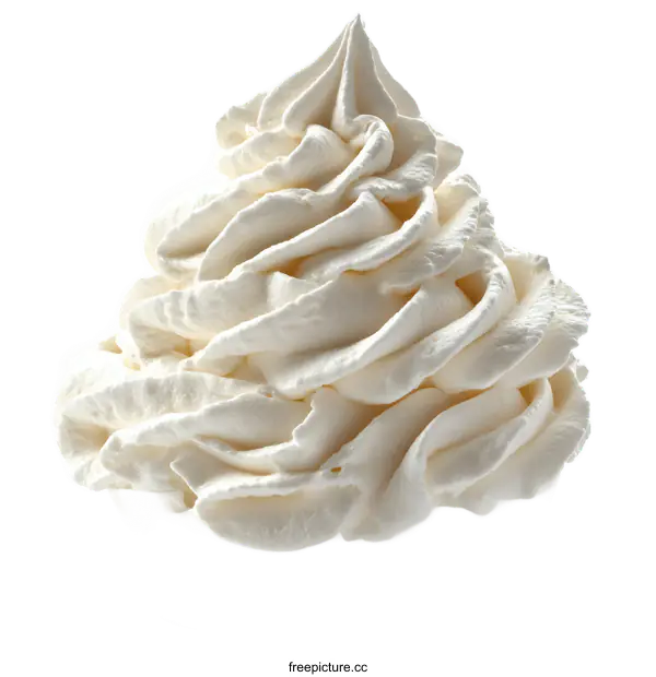 [Transparent Background PNG]Whipped Cream Close-Up in a Bowl