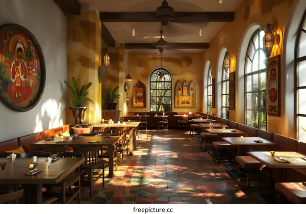 Mediterranean Style Restaurant Interior Design