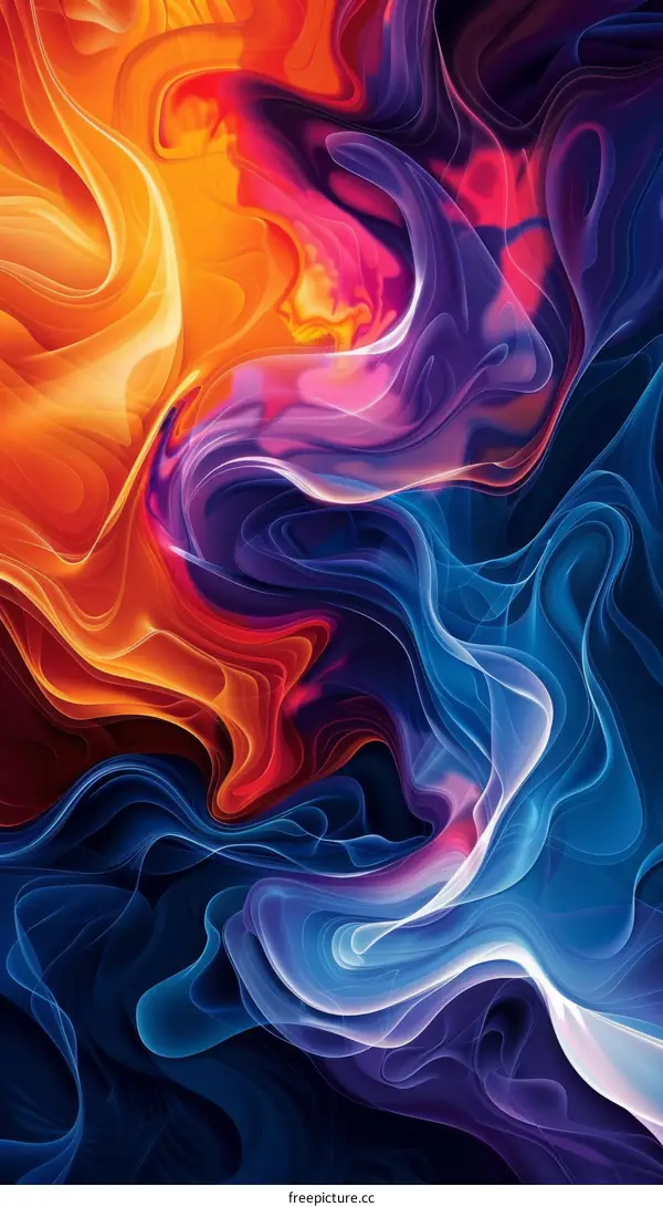 Abstract Colorful Flames