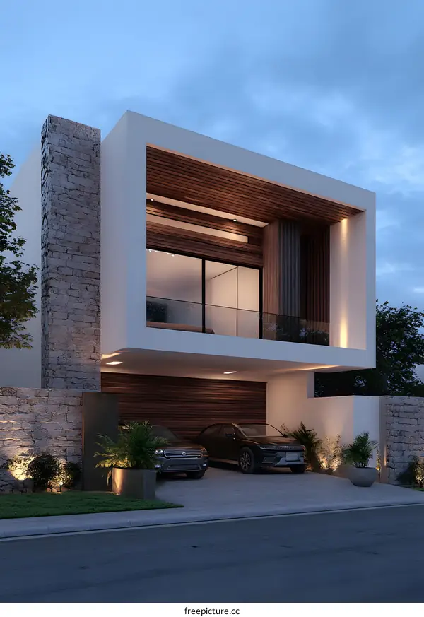 Modern Minimalist Home with Wooden Accents