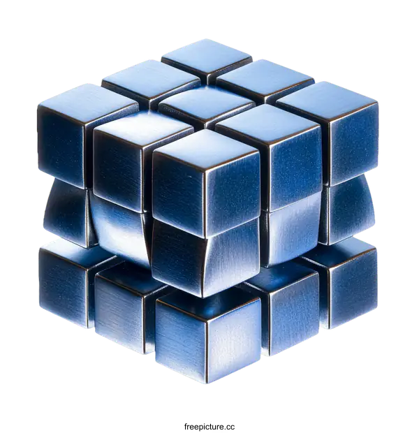 [Transparent Background PNG]Abstract Metal Cube Composition Design