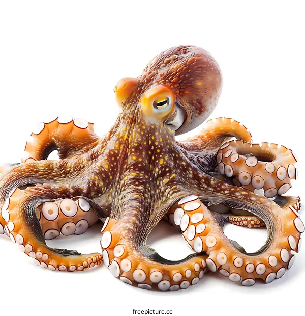 Octopus on white background