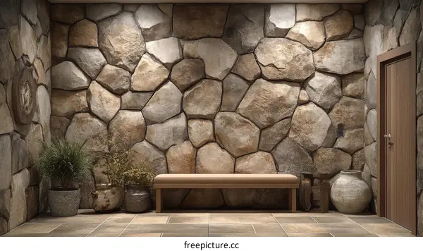 Rustic Stone Wall Interior Design