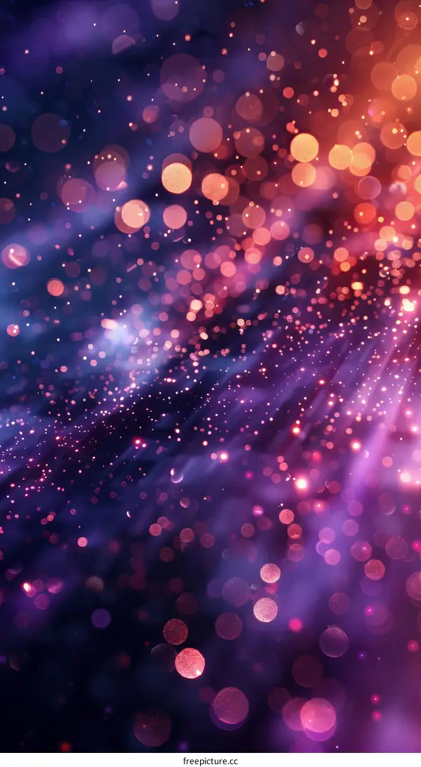 Vivid Purple Pink Orange Glowing Bokeh