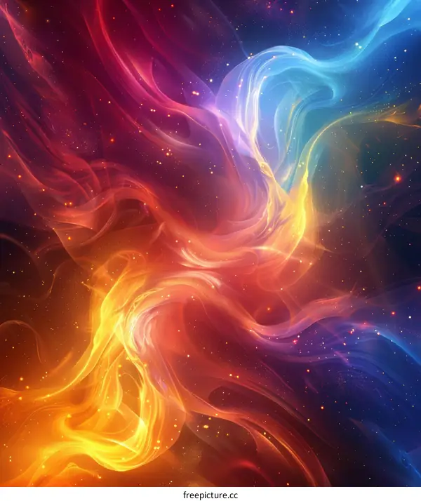 Colorful Plasma Nebula Abstract Background Image