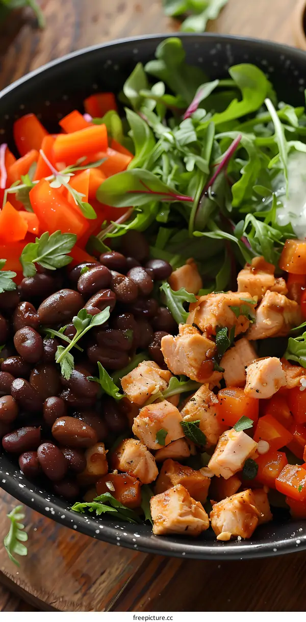 Chicken, Black Beans, and Roasted Red Peppers