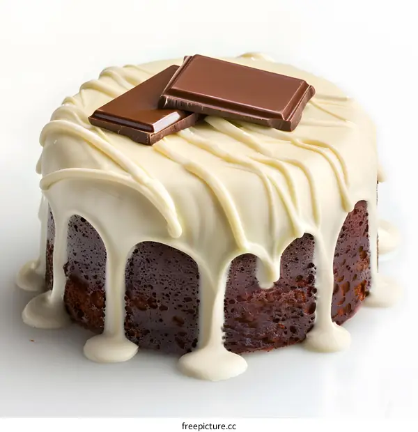 Chocolate cake with white chocolate icing