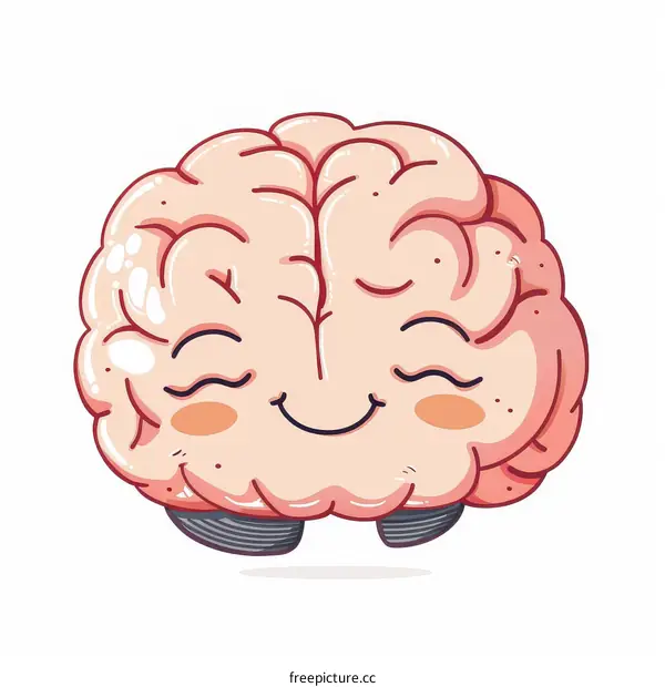 A Cartoon Brain with a Happy Expression
