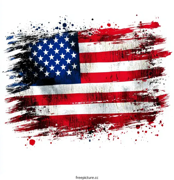 Grunge American Flag Illustration