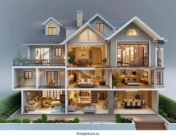 3D Rendering of a Luxurious Residence