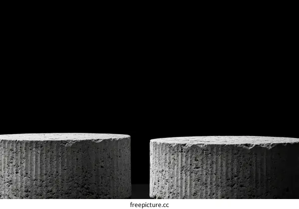 Gray Concrete Product Display Stand