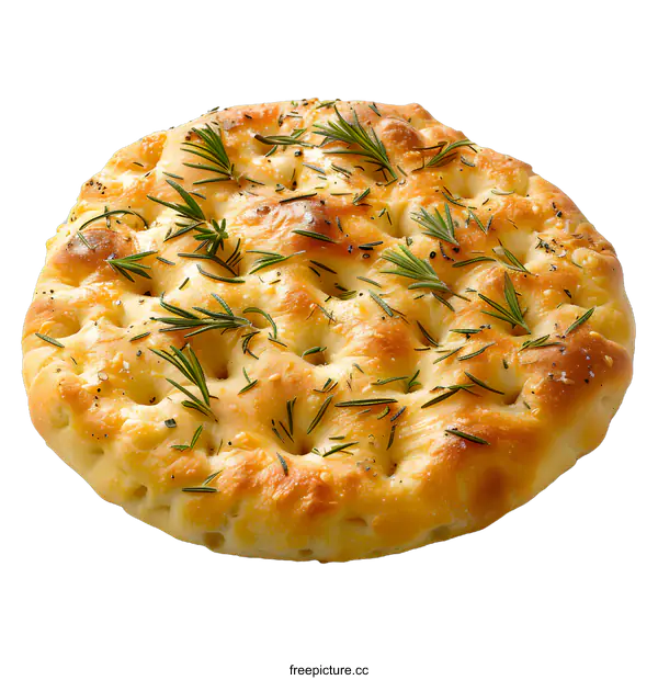 [Transparent Background PNG]Freshly Baked Rosemary Focaccia Bread