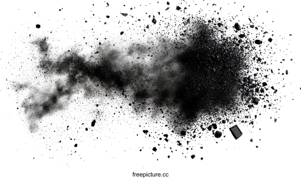 [Transparent Background PNG]Black Powder Explosion Abstract Background