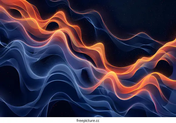 Blue and Orange Wavy Lines