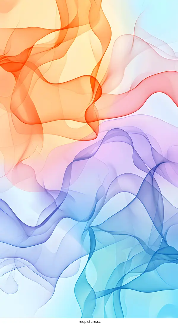 Abstract Colorful Wavy Lines Digital Art