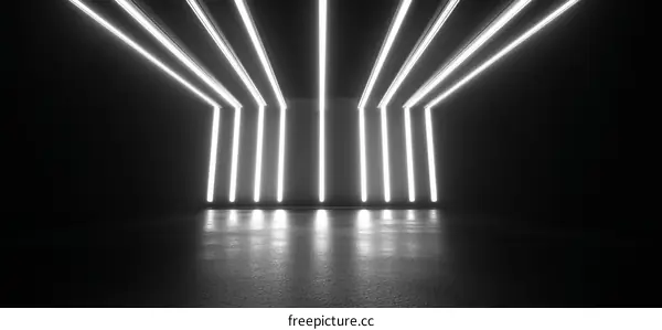 Abstract Neon Light Geometric Interior Design