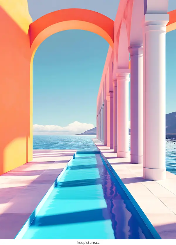 Minimalist Architecture With Pool And Ocean View