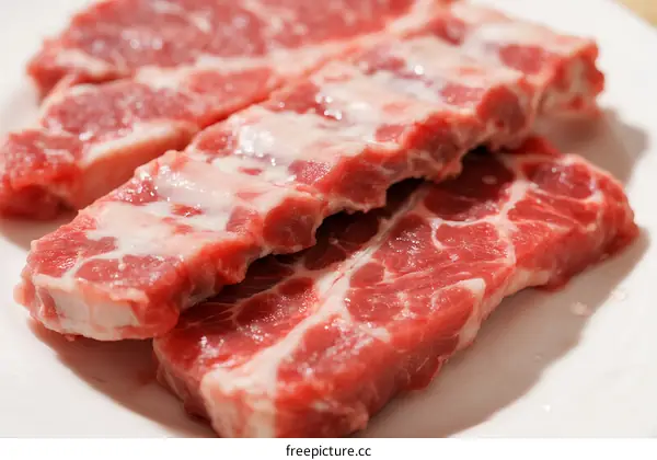 Fresh Raw Pork Ribs with Marbling for Cooking