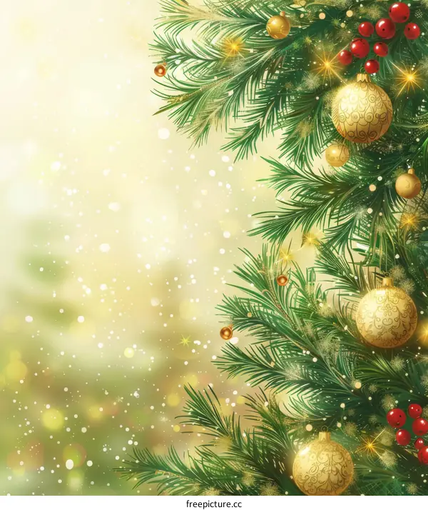 Merry Christmas and Happy Holidays Greeting Card Christmas Tree Decoration