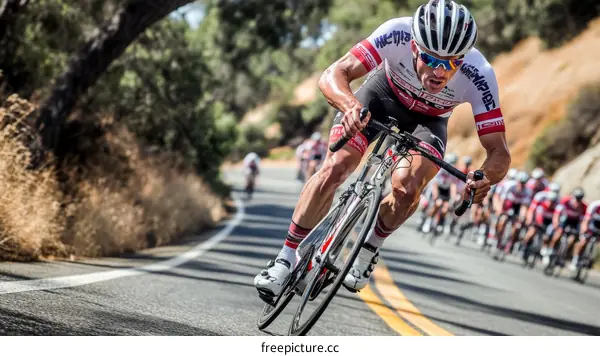 Cyclist Race in Mountainous Terrain