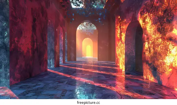 Futuristic Sci-Fi Corridor: Empty and Eerie