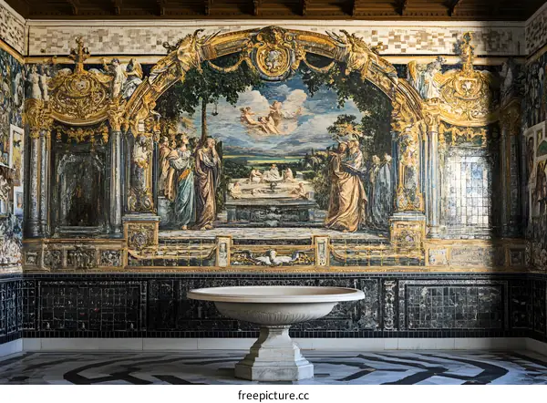 Stunning Mosaic Tile Art On Wall Of An Old Building