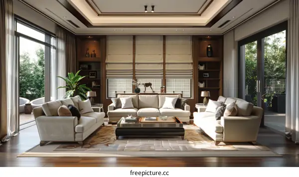 Modern Minimalist Living Room with Neutral Colors