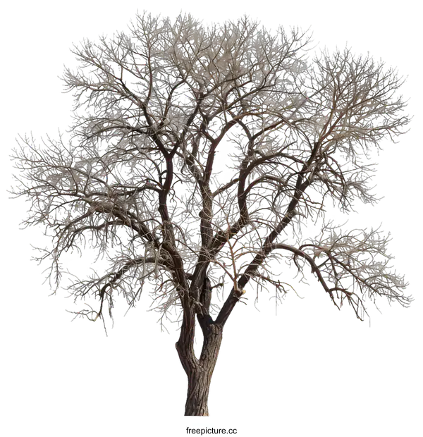 [Transparent Background PNG]Bare Tree Branches Against White Background