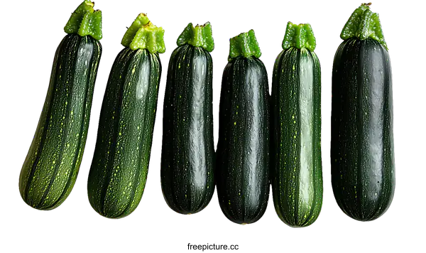 [Transparent Background PNG]Fresh Green Zucchini Vegetables Display