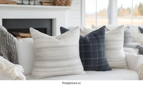 Cozy Living Room Cushions in Neutral Tones