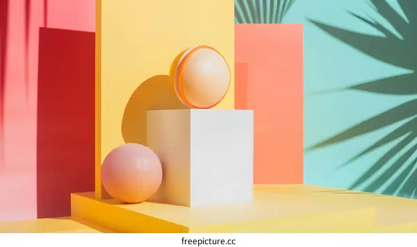 Abstract Minimalist Sphere and Geometric Shapes