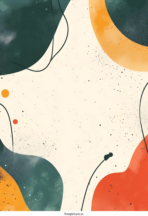 Abstract Art Background With Green Orange And Red Colors