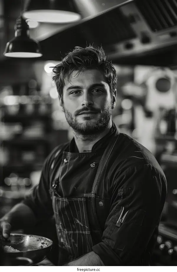 Portrait of a male chef in a commercial kitchen