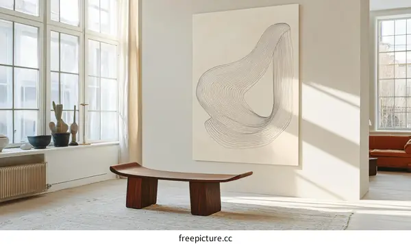 Modern Abstract Art Piece on a Light Beige Wall