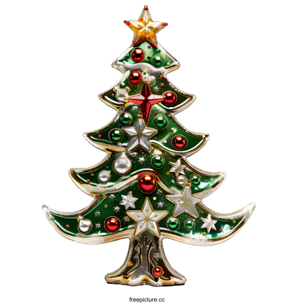 [Transparent Background PNG]Green Christmas Tree Decoration Ornament
