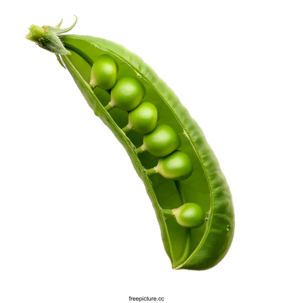 [Transparent Background PNG]Fresh Green Pea Pod on White Background