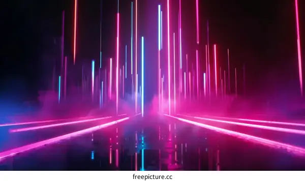 Glowing Purple and Blue Neon Laser Light Show