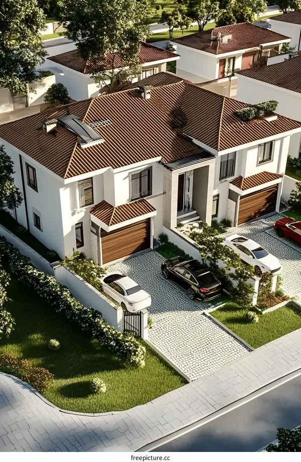 Modern House Exterior Design with Garage and Driveway