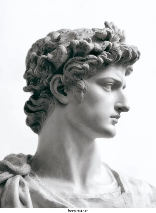 Ancient Roman Bust Detail of a Man