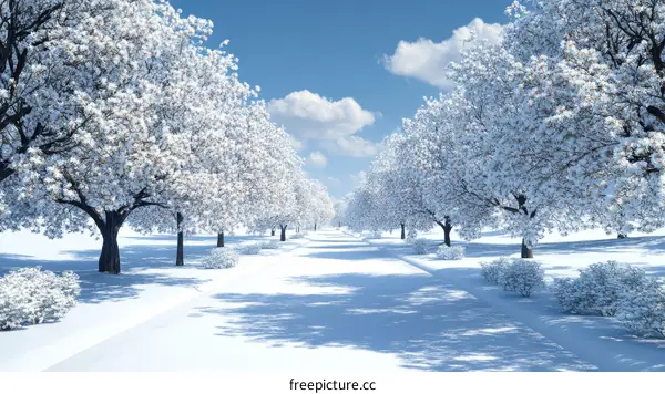 Winter Wonderland Snowy Trees Landscape