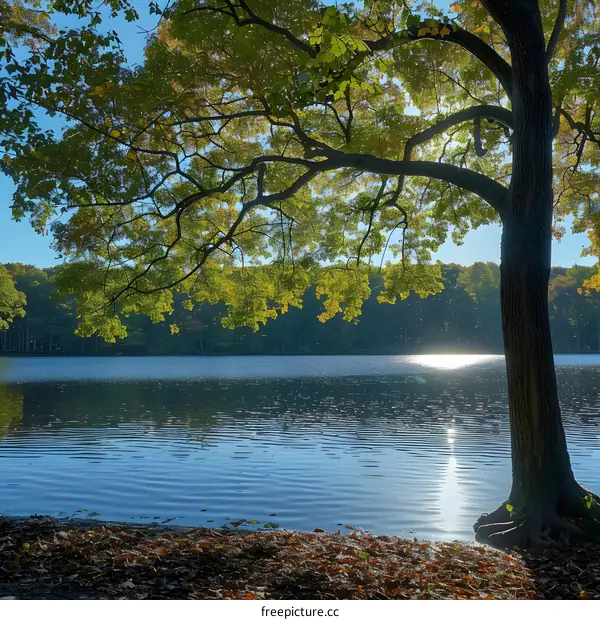 Tranquil Lake with Autumn Colors