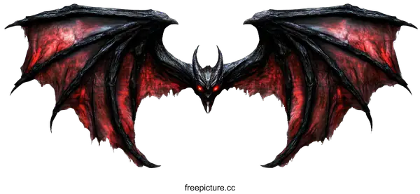 [Transparent Background PNG]Demon Wings Illustration with Artistic Design