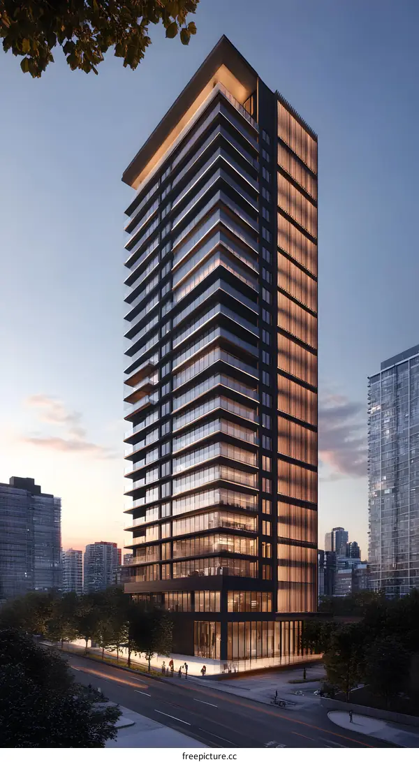 Modern Glass and Steel Skyscraper Building Architecture Design