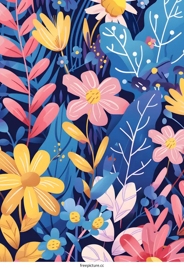 Abstract Colorful Floral Pattern Background