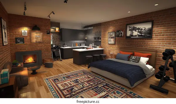 Industrial Style Loft Apartment Interior Design